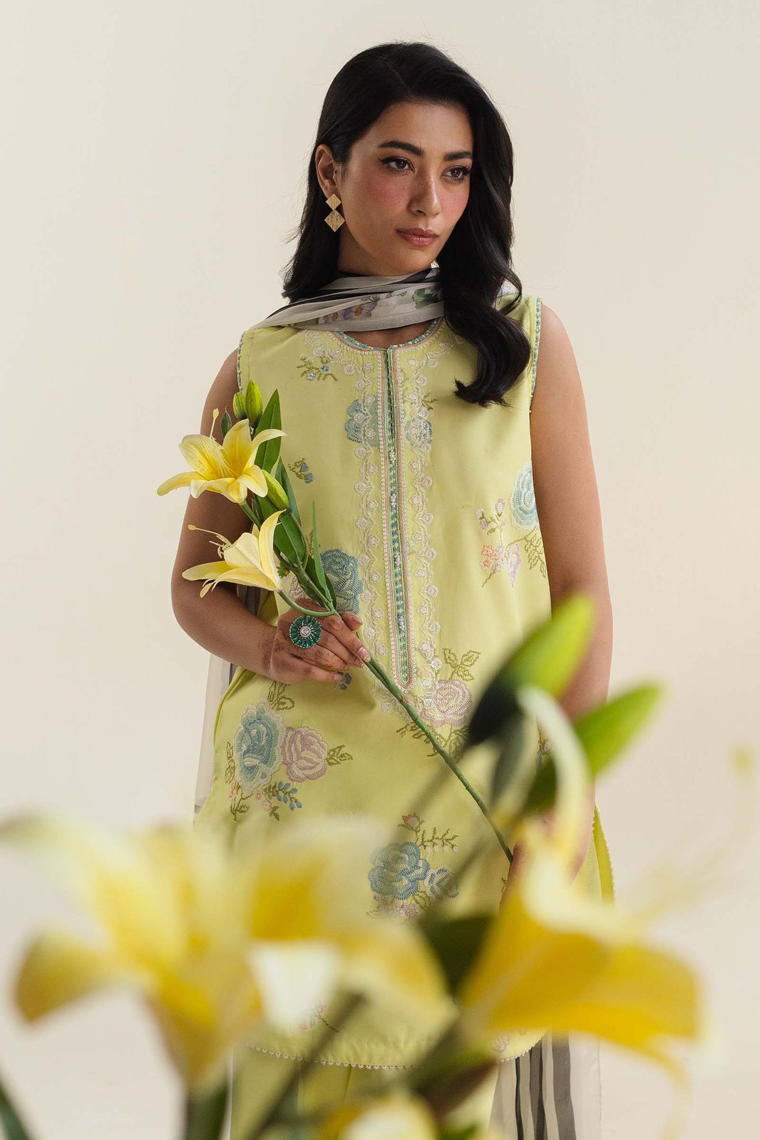 Zara Shahjahan – Embroidered Lawn 3PC – Summer Collection 2025 DW 505